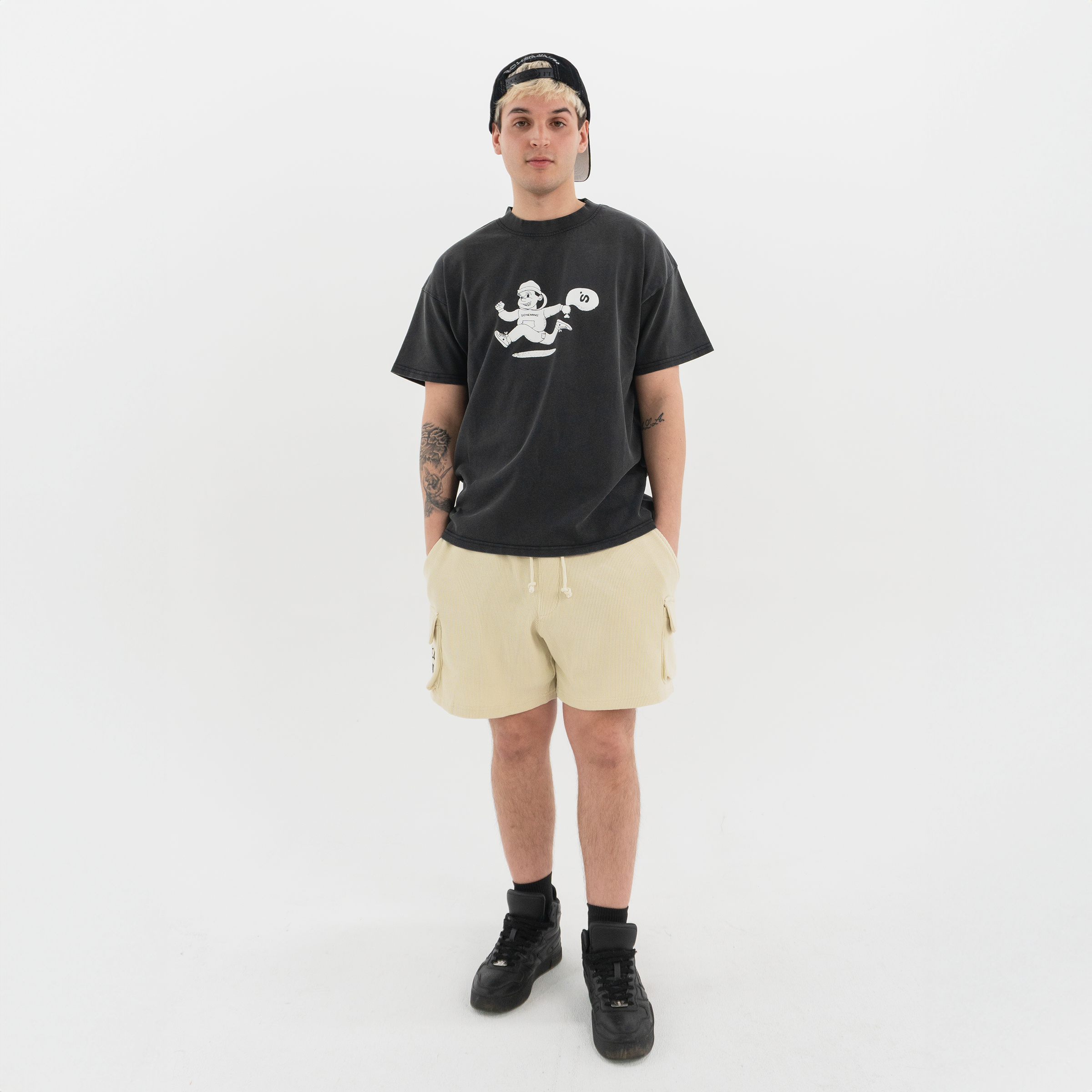 S* staple waffle knit shorts