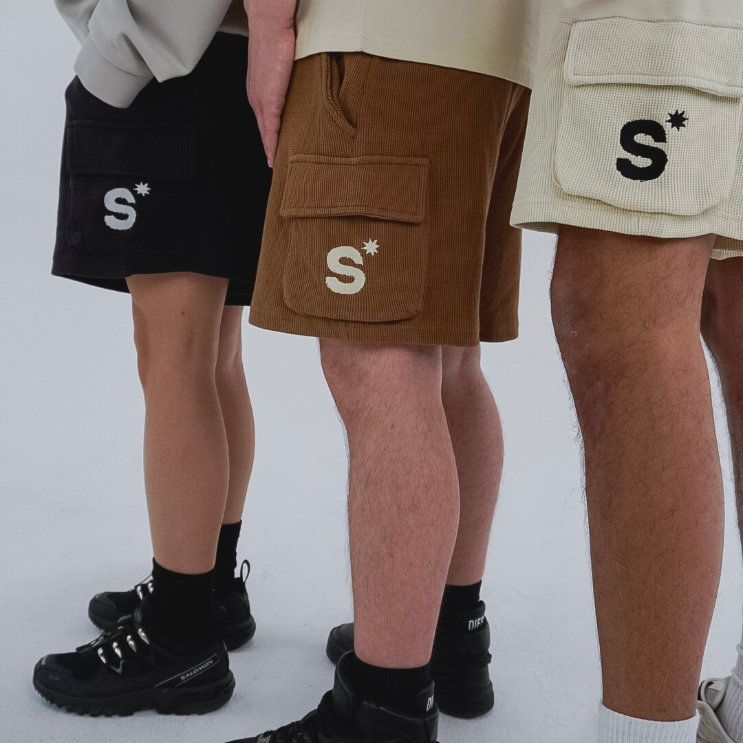 S* staple waffle knit shorts